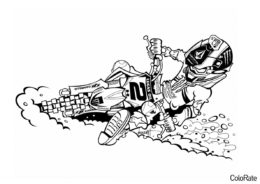 Бесплатная разукрашка для печати и скачивания Сложный вираж - Мотоциклы