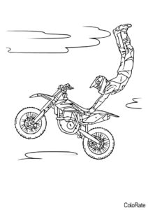 Раскраска Трюкач - Мотоциклы