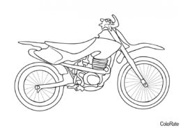 Кроссовый байк - Мотоциклы распечатать раскраску на А4