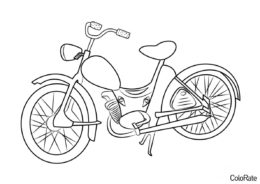 Простейший мопед распечатать раскраску - Мотоциклы