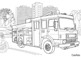 Бесплатная раскраска Dodge - пожарный автомобиль - Пожарная машина