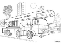 Распечатать раскраску МАЗ АКП-50 - Пожарная машина