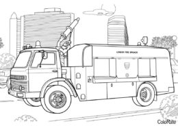 Пожарная машина бесплатная разукрашка - Пожарная бригада Лондона