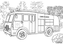 Пожарный автомобиль Range Rover раскраска распечатать на А4 - Пожарная машина