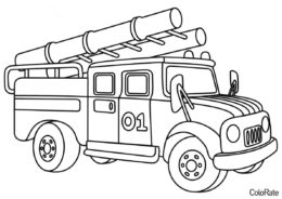 Пожарный Зил (Пожарная машина) бесплатная раскраска