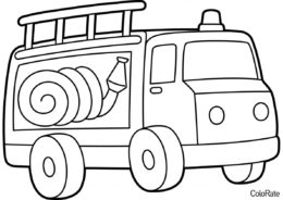 Пожарная машина бесплатная разукрашка - Рисунок пожарной машины