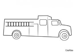Пожарная машина на улице (Пожарная машина) раскраска для печати и загрузки