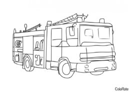 Пожарно-спасательная машина распечатать раскраску - Пожарная машина