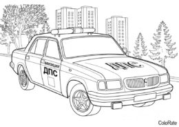 Распечатать раскраску Машина ДПС - Полицейская машина