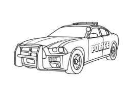 Раскраска Стильная полицейская машина распечатать на А4 - Полицейская машина