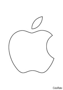 Разукрашка iPhone - Лого бренда распечатать на А4 и скачать - Айфон