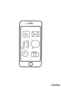 Раскраска Айфон и его приложения распечатать и скачать - Айфон