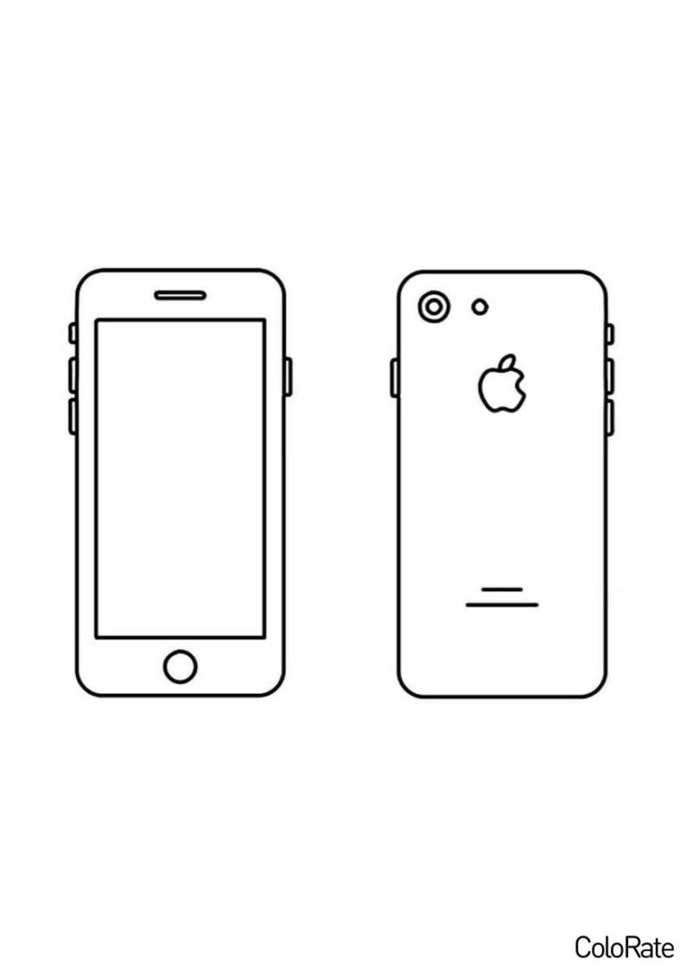 Раскраска Айфон распечатать - Айфон