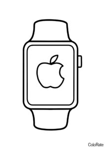 Часики Apple Watch раскраска распечатать и скачать - Айфон