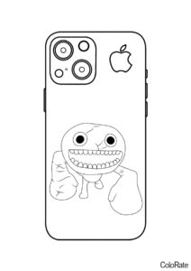 Чехол на iPhone - Детский сад Банбана - Айфон бесплатная раскраска