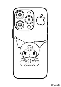 Чехол на Айфон с Куроми (Айфон) раскраска для печати и загрузки