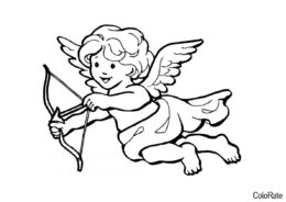 Ангел бесплатная раскраска - Купидон