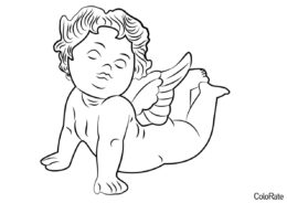 Фигурка ангела (Ангел) бесплатная раскраска