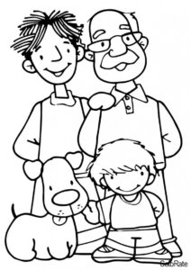 Мужская половина семьи - Семья распечатать раскраску на А4