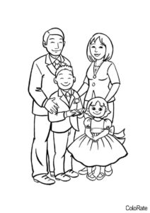 Семейное фото распечатать и скачать раскраску - Семья