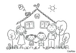 Бесплатная раскраска Счастливая семья распечатать на А4 - Семья