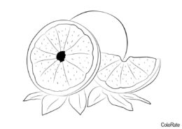 Симпатичный грейпфрут (Грейпфрут) раскраска для печати и загрузки