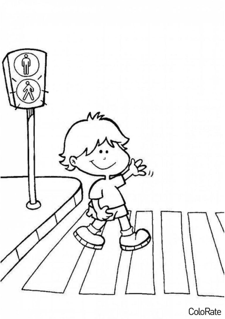 Раскраска Сигналы пешеходного светофора распечатать - Правила дорожного ...