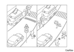 Ситуации на дороге распечатать раскраску - Правила дорожного движения