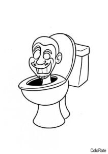 Безбашенный Скибидист раскраска распечатать бесплатно на А4 - Скибиди Туалет