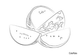 Ломтики арбуза бесплатная раскраска - Арбуз