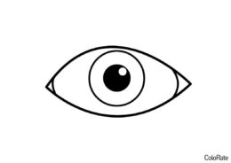 Ассимметричный глаз (Глаза) распечатать бесплатную раскраску