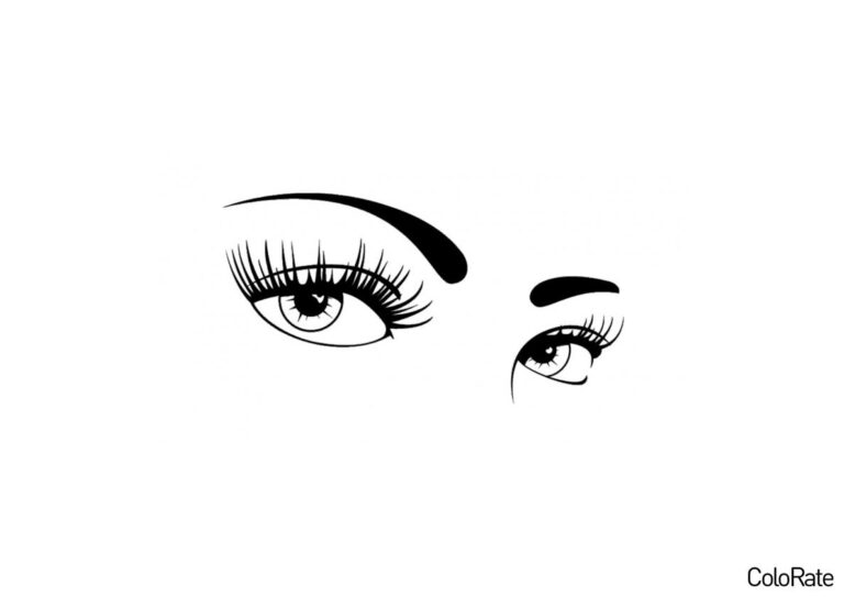 Раскраска Взгляд в пол-оборота распечатать - Глаза