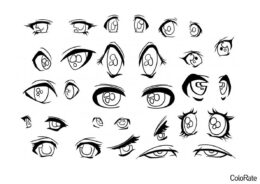 Типы глаз в Аниме (Глаза) распечатать разукрашку