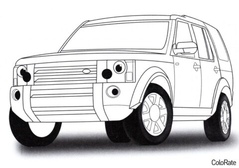 Бесплатная раскраска Land-Rover джипп распечатать на А4 и скачать - Машинки