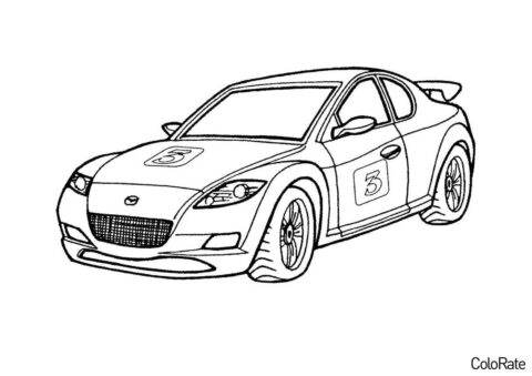 Раскраска Mazda - спортивная машина распечатать и скачать - Машинки