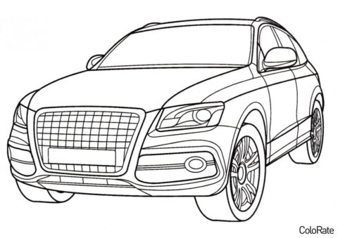 Джипп Audi Q5 раскраска распечатать и скачать - Машинки