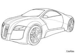 Спорткар Audi Zero (Машинки) бесплатная раскраска
