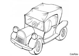 Раскраска Старинный автомобиль с откидной крышей - Машинки