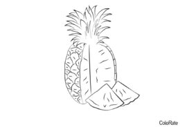 Раскраска Симпатичный ананас распечатать на А4 - Ананас