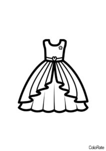 Бесплатная раскраска Платье для девочки распечатать на А4 и скачать - Платья