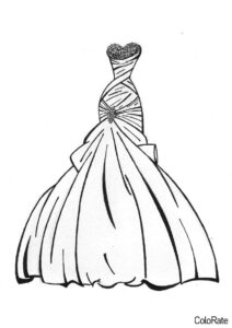 Платья бесплатная разукрашка - Элегантное платье