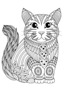 Котик (Сложные раскраски) распечатать раскраску