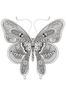 Раскраска Сложная бабочка - Сложные раскраски