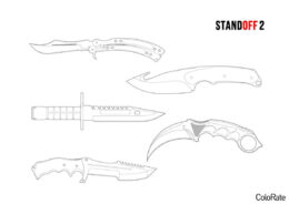 Распечатать раскраску Ножи в Стандоффе - Standoff 2