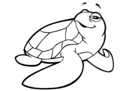 Высокомерная черепаха распечатать раскраску - Морские раскраски