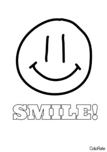 Smile! Улыбайтесь раскраска распечатать бесплатно на А4 - Смайлики