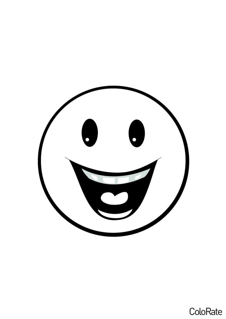 Раскраска Счастливая улыбка распечатать - Смайлики