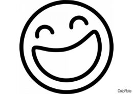 Счастливый эмодзи (Смайлики) раскраска для печати и загрузки