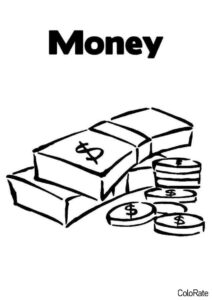 Money - деньги - Деньги бесплатная раскраска