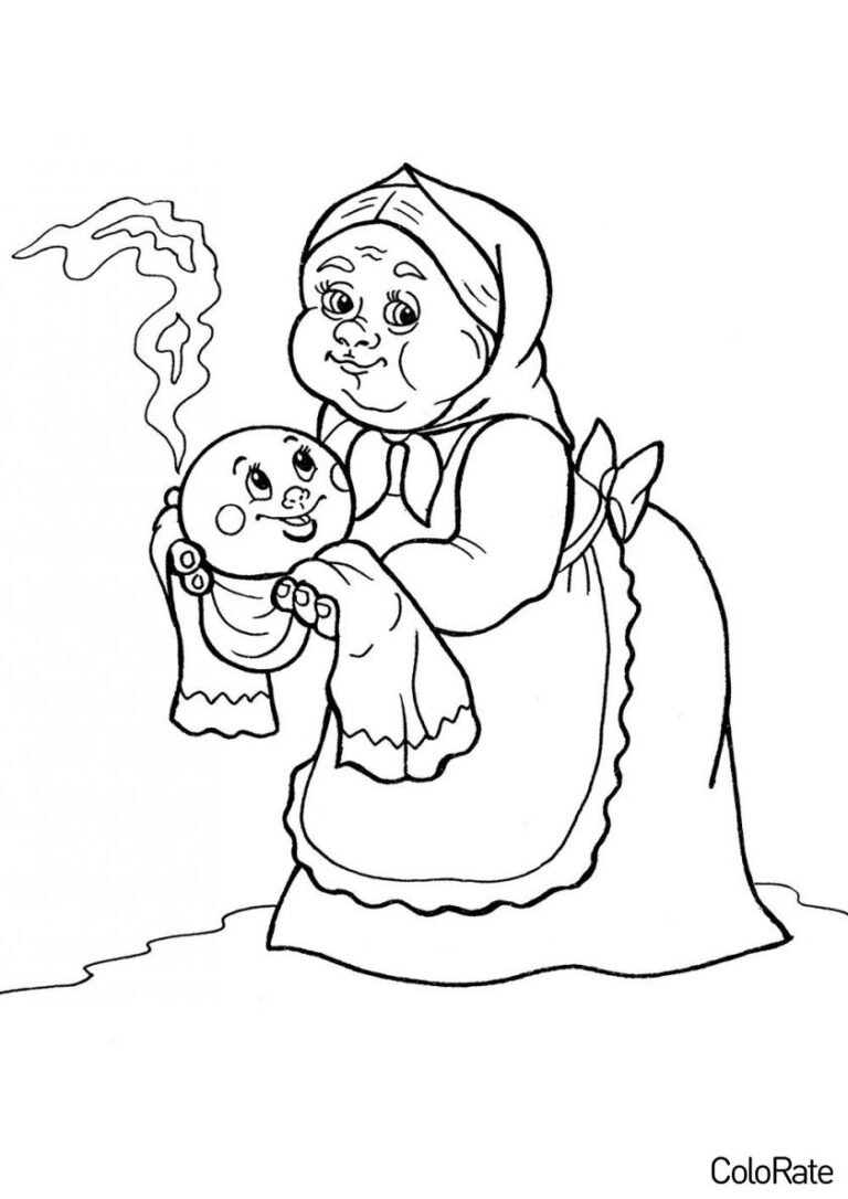 Раскраски Колобок для детей распечатать и скачать бесплатно